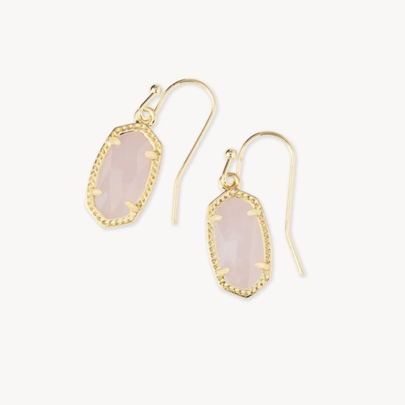 Kendra Scott Jewelry - Lee Gold Drop Earrings in Rose Quartz